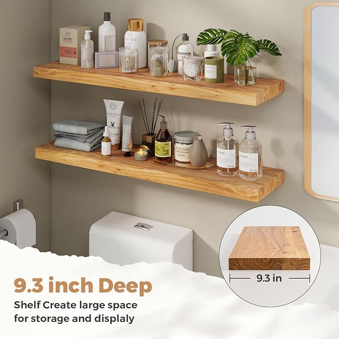 RICHFOCUS Elm Floating Shelves for Wall - Image 6