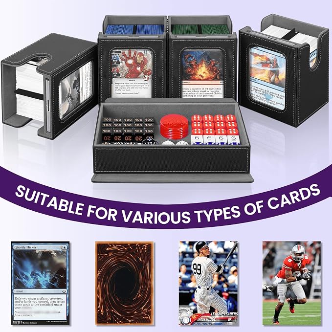 Trading Card Storage Box with Commander Display, Holds 400+ Double-Sleeved Cards - Image 7