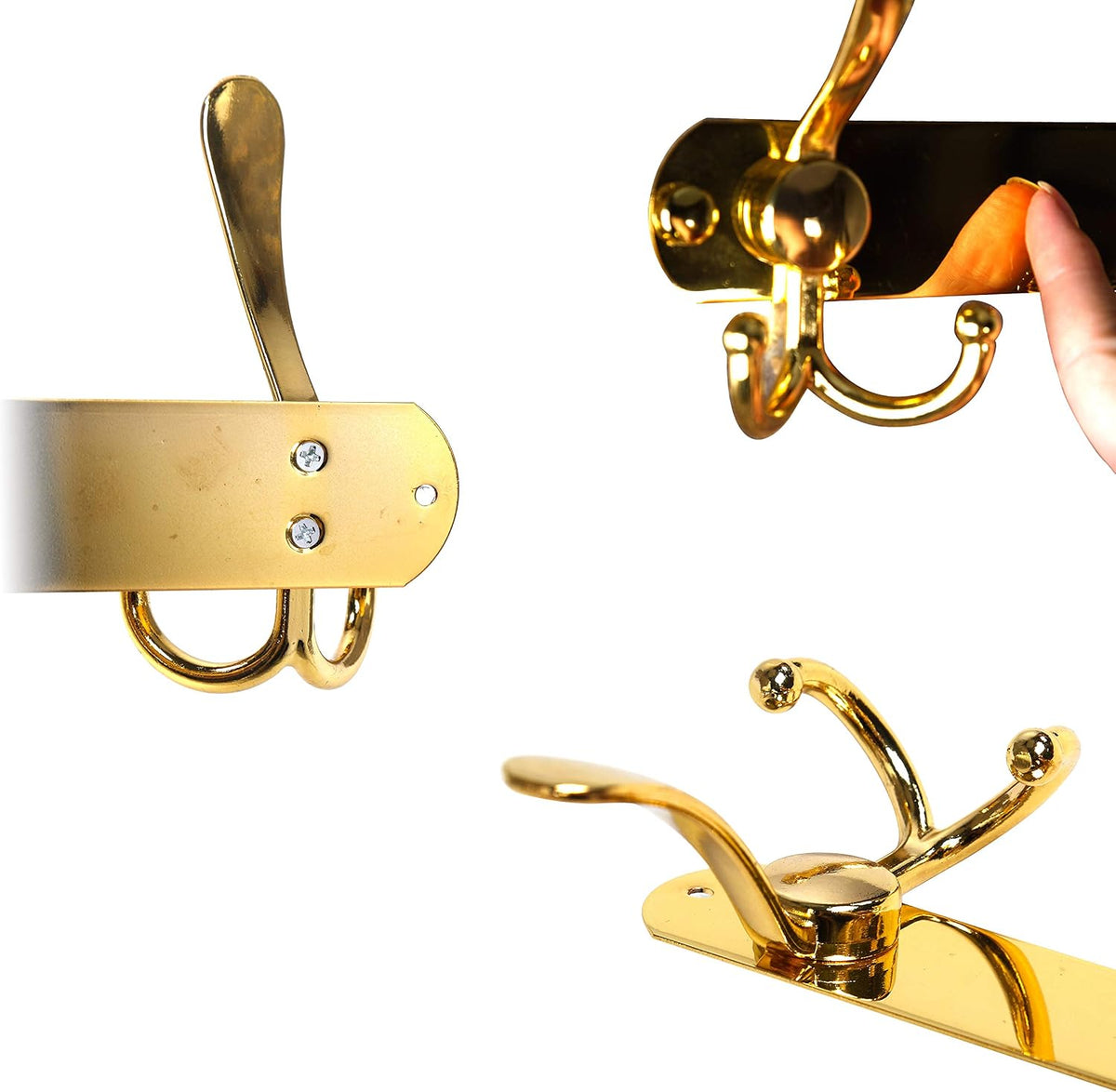 Coat Rack Wall Mounted - 5 Tri Hooks, Heavy Duty, Stainless Steel