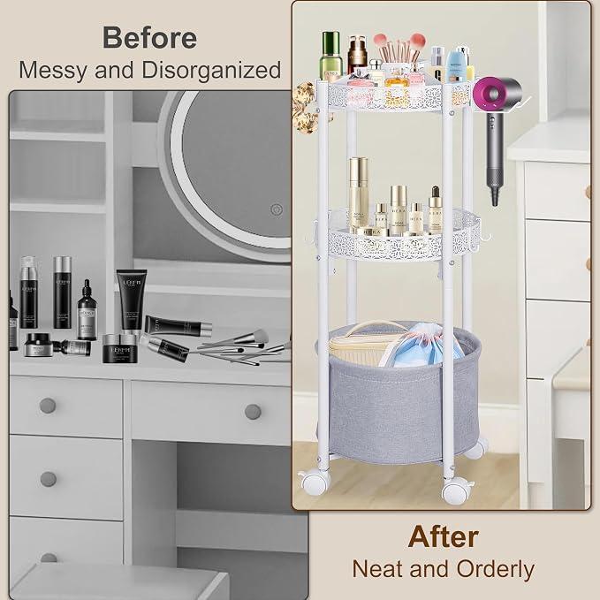 Rolling Makeup Cart Organizer - Image 7