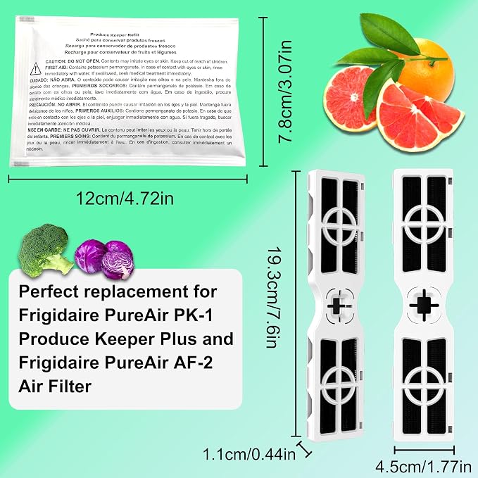 4 Pack Replacements for Frigidaire FRPAPKRF2PK FRPAPKRF Pure Air Produce Keeper - Image 2