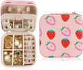 Strawberry Travel Jewelry Case Organizer, Small Jewelry Box by PainZieteg