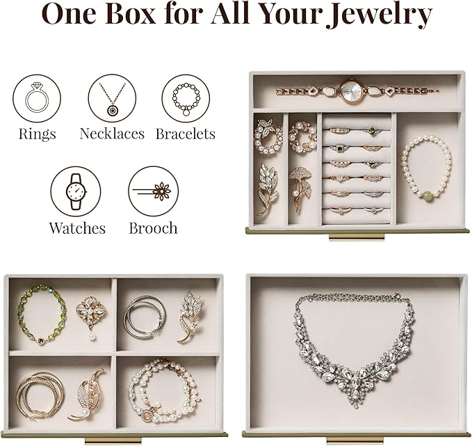 Jewelry Box Organizer Case for Women: 3-Layer Jewelry Storage Case - Image 2