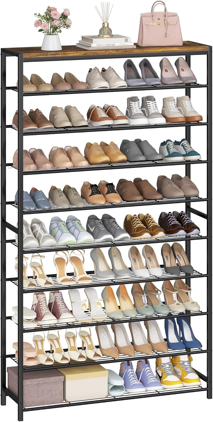 HOMEFORT 10 Tiers Shoe Rack Organizer, 39.4" Shoe Storage Shelf by HOMEFORT