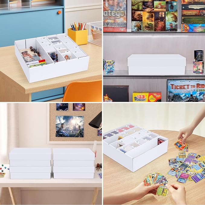 5 Row Trading Card Storage Box, 4 Pack Cardboard Storage Box - Image 6