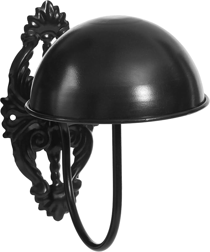 MyGift Set of 2 Wall-Mounted Black Metal Hat & Wig Display Racks - Image 7