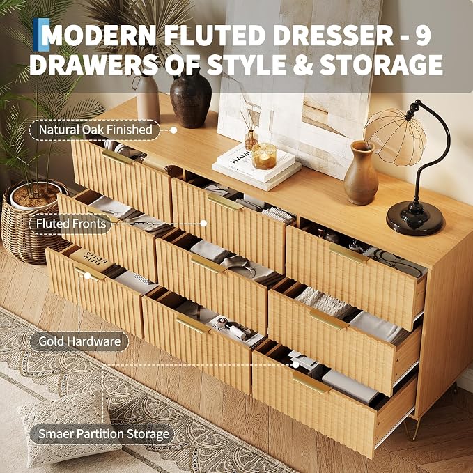 Garvee Fluted Dresser for Bedroom - Image 3