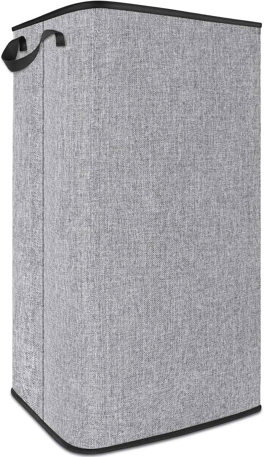 Extra Large Laundry Hamper, Folding 100L Laundry Basket, Grey