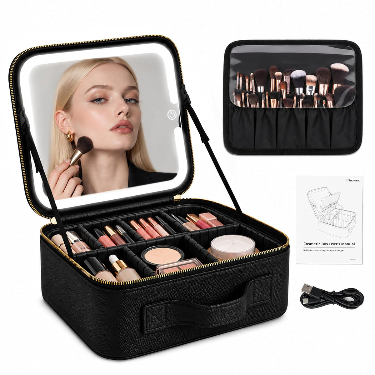 Travel Makeup Bag Cosmetic Bag Makeup Organizer Bag with Lighted
