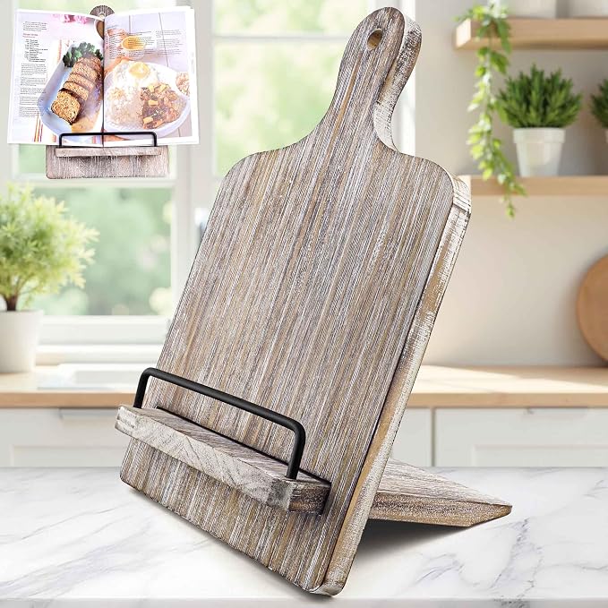 Wood Cookbook Stand Cookbook Holder: Kitchen Adjustable Cookbook Holder Recipe by JUNSHUO