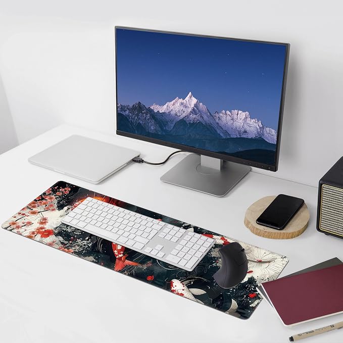 Koi Fish Large Mouse Pad, Gaming Keyboard Desk Pad, Extended Mouse Mat Non-Slip - Image 6