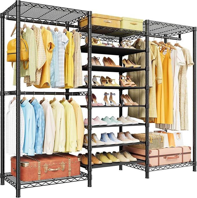 E16 Heavy Duty Clothing Rack（with 7-Tier Adjustable Shoe Rack） Freestanding by UlifHome