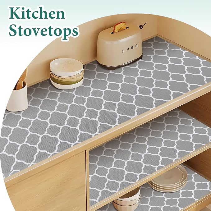 Shelf Liners for Kitchen Cabinets 12in x 30FT Non Adhesive Drawer Liner Gray - Image 3