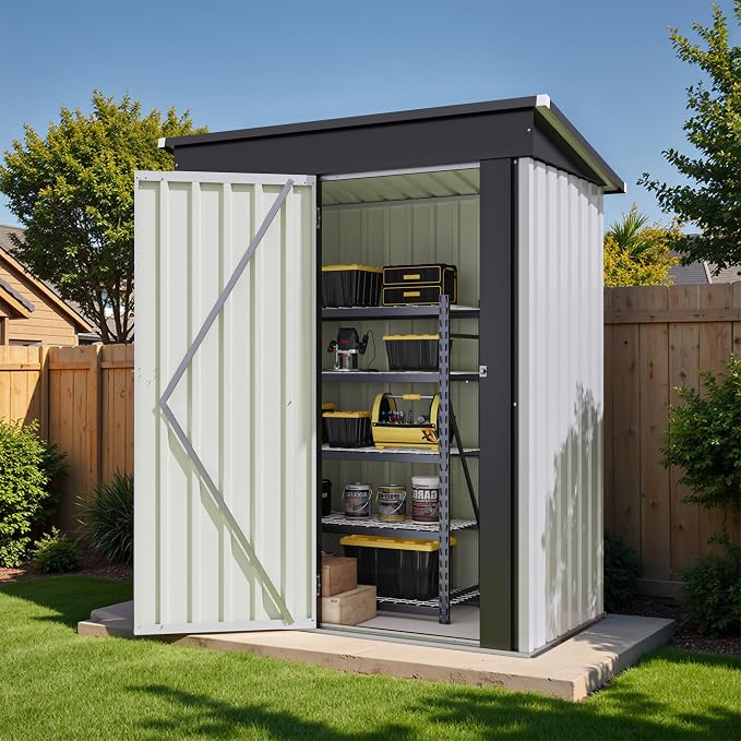 Flamaker 5x3 FT Storage Shed Waterproof Metal Garden Shed - Image 7