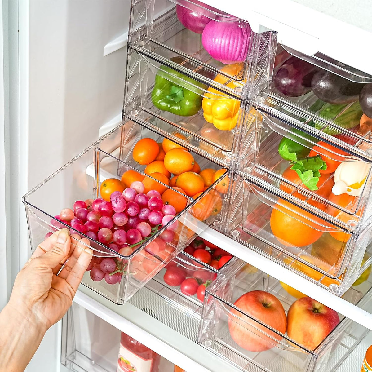 8Pack Stackable Kitchen Storage Organizer,Pantry Organizers and