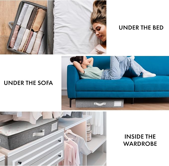 HOMELUX THEORY 2pc Under Bed Storage Containers, Bedroom Under the Bed Drawer - Image 8