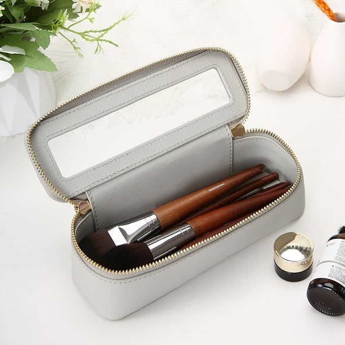 Aveniee Clear Makeup Brush Bag, Slim Brush Holder Cosmetic Case, Small Travel - Image 2