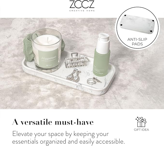 ZCCZ White Marble Bathroom Accessories Set 6 Pieces - Image 6