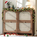 Nicetree Freestanding Ultra Slim Arched Rattan Accent Shoe Storage Cabinet by Nicetree