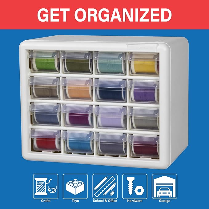 Akro-Mils 16-Drawer Plastic Drawer Storage Cabinet - Image 4