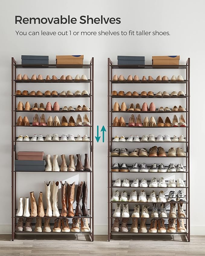 SONGMICS Shoe Rack, 12-Tier Shoe Organizer, Metal Rack - Image 6