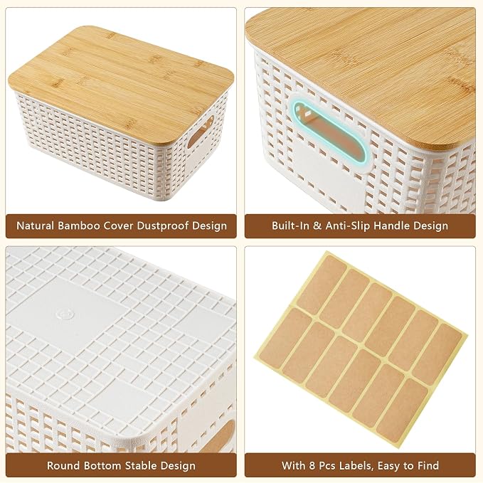 8 Pack Plastic Storage Bins - Image 8
