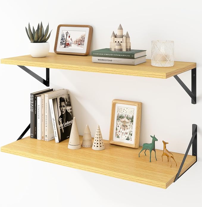 Deep Floating Shelves Wall Mounted, Living Room, Office by Acovy