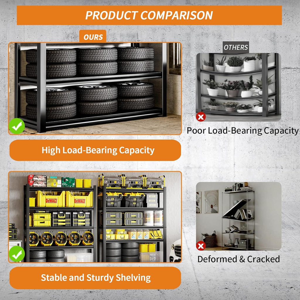 Dyoung 5 Tier Adjustable Garage Shelving Units 63" H Storage Utility