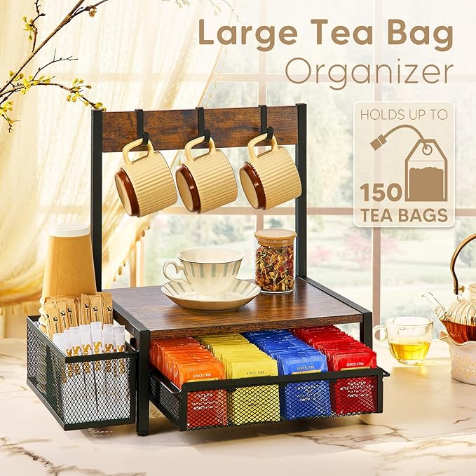 Tea Bag Organizer, Wood Tea Organizer and Storage Cheast, Tea Bag Holder - Image 2