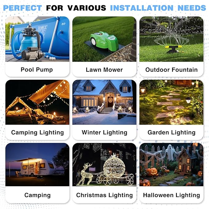 Flemoon Outdoor Extension Cord Safety Cover, IPX4 Weatherproof Electrical Box - Image 9