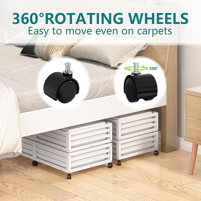 Wisuce Bamboo Under Bed Storage Containers- Underbed Organizer - Image 7