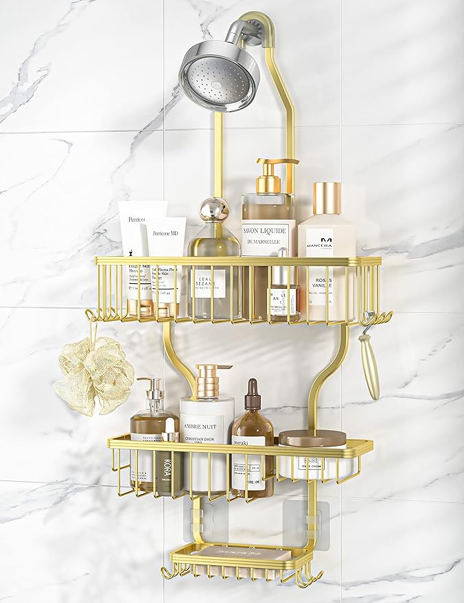 YASONIC Shower Caddy Over Shower Head Never Rust Aluminum Large Hanging Shower by YASONIC