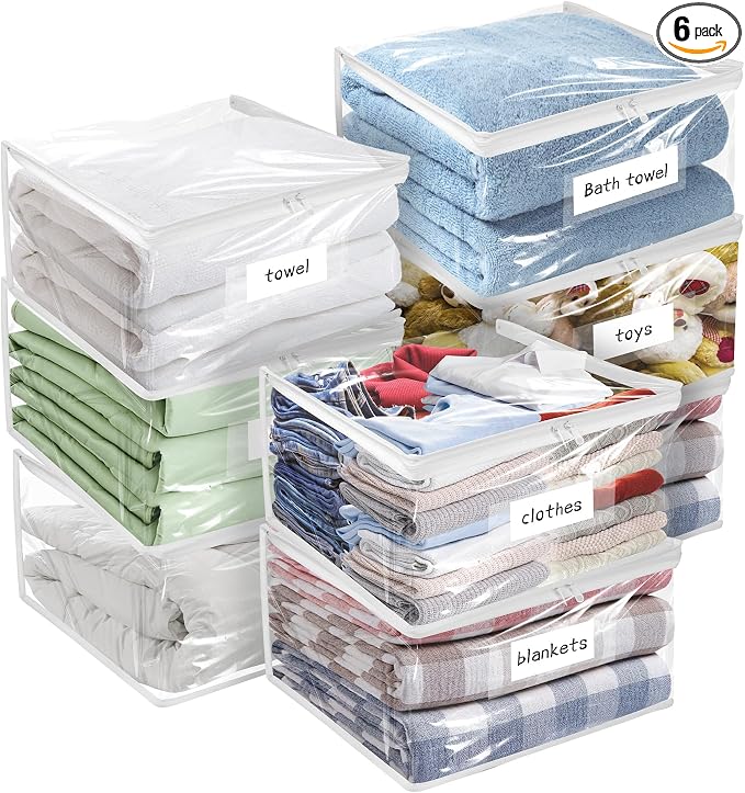 Plastic Storage Bags with Easy-Glide Zipper, Durable Clear Vinyl Zippered by Kikerike