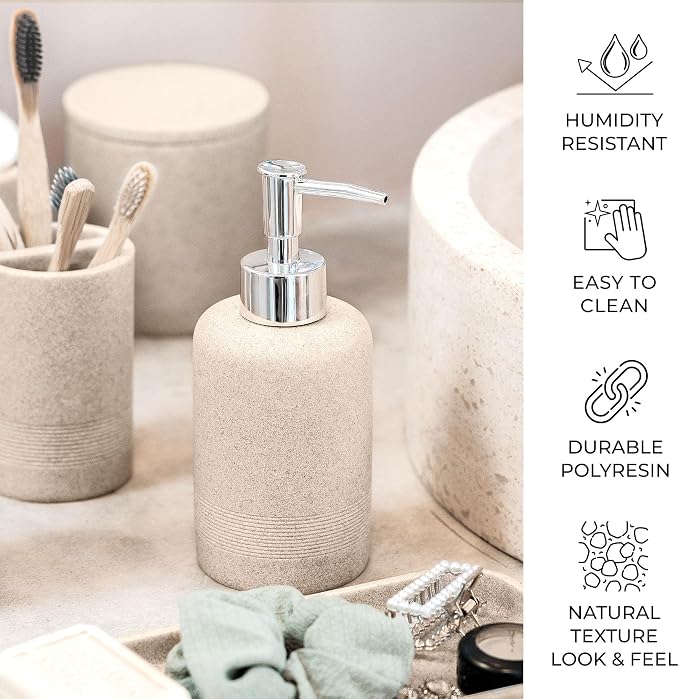 ZCCZ Beige Bathroom Accessories Set 6 Pieces - Image 5