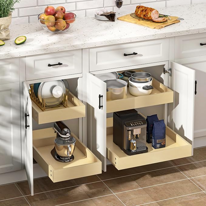 WelFurGeer Soft Close Pull Out Cabinet Organizer, Cabinet Roll Out Drawers - Image 2