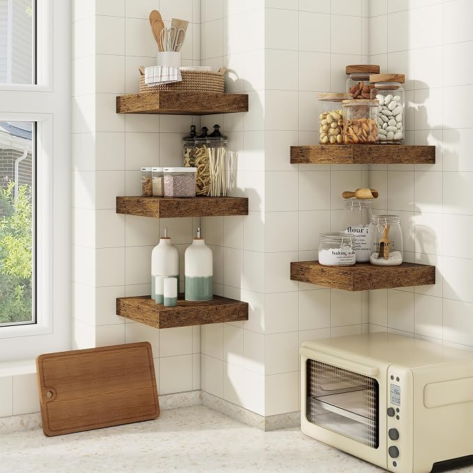 fuqing Floating Shelves for Wall, Wall Mounted Wood Floating Shelf - Image 2