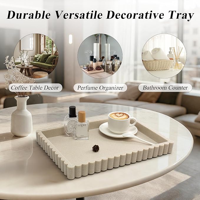 YMXYJM-Scalloped Coffee Table Tray，Ottoman Tray - Image 4