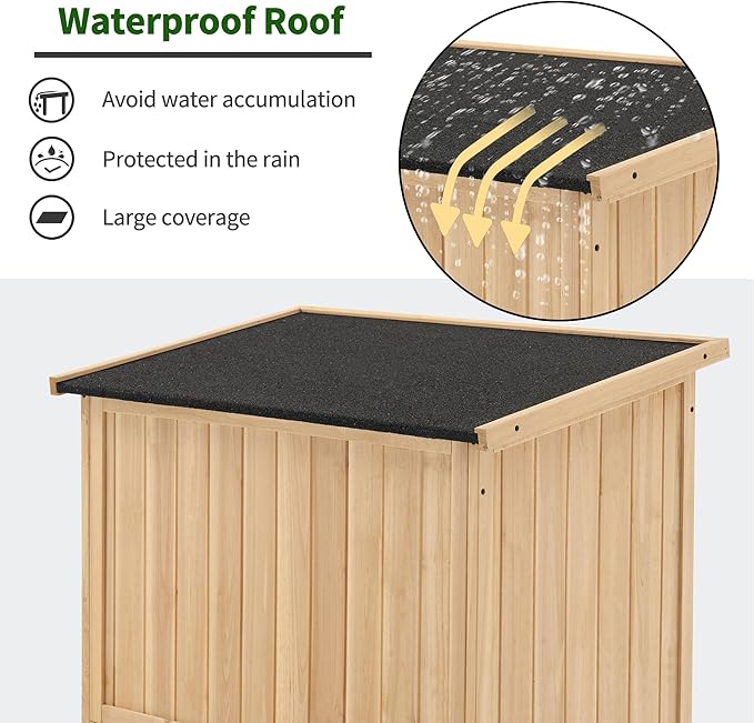 MCombo Outdoor Storage Cabinet, Wooden Storage Shed - Image 4