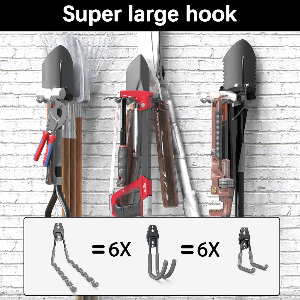 3-H Heavy Duty Garage Hooks, 20 Pack Wall Storage Organizer,Gray