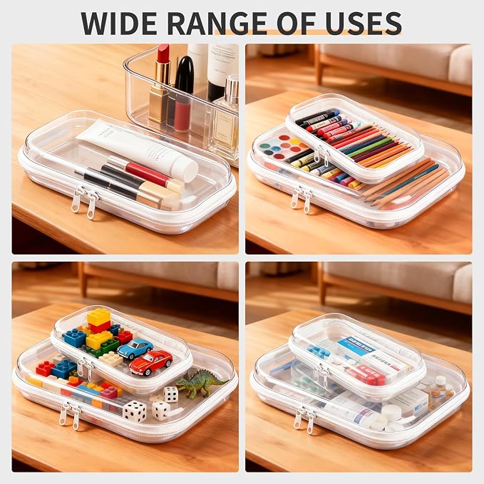 2 PCS Clear Electronics Organizer Travel Case, Waterproof Cable Storage Box - Image 5
