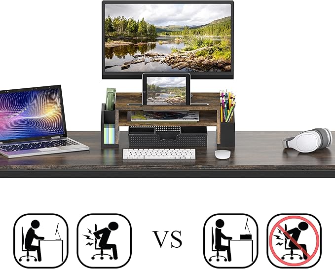 Simple Houseware Desk Monitor Stand Riser - Image 3