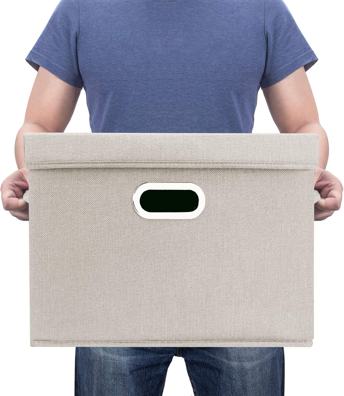 Large Storage Bins with Lids, Collapsible, Washable, Fabric Storage