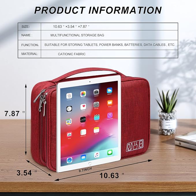 SELLYFELLY Electronic Bag Travel Cable Accessories Bag Waterproof Double Layer - Image 2