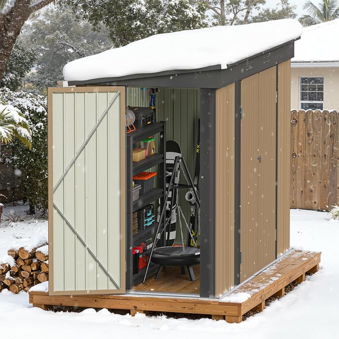 Greesum 8x4FT Outdoor Storage Shed, Metal Shed - Image 6