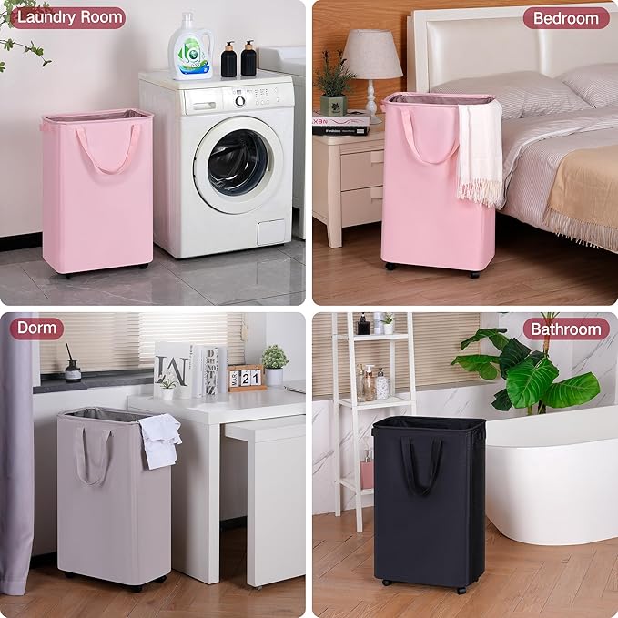 efluky Slim Rolling Laundry Basket - Image 6