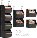 Hanging Closet Organizer, Modular 4-in-1 Hanging Shelves, Black