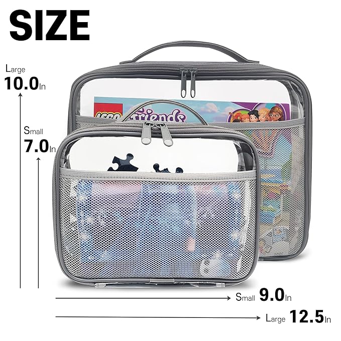 holay 4 Packs PVC Zippered Blocks Set, Board game Storage Organizer Case - Image 3