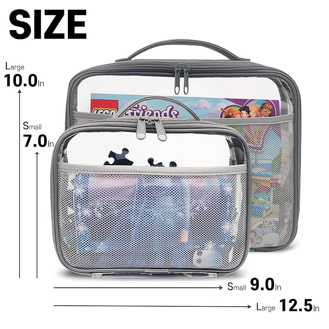 holay 4 Packs PVC Zippered Blocks Set, Board game Storage Organizer Case - Image 3