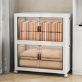 Storage Bins with Lids and Wheels, Collapsible Bathroom Storage Cabinet with by Unknown