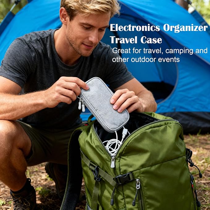 Travel Cable Organizer Tech Pouch: Portable Double Layers Cord Organizer Bag - Image 7